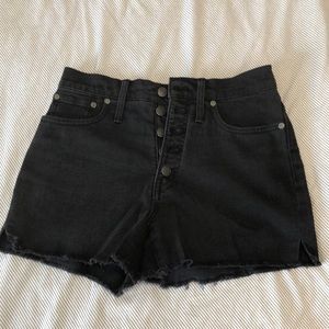 Madewell Hi Rise Button Fly Raw Hem Shorts